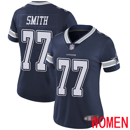 Women Dallas Cowboys Limited Navy Blue Tyron Smith Home #77 Vapor Untouchable NFL Jersey